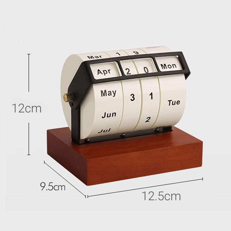 Rotary Wooden Countdown Desktop Perpetual Calendar
