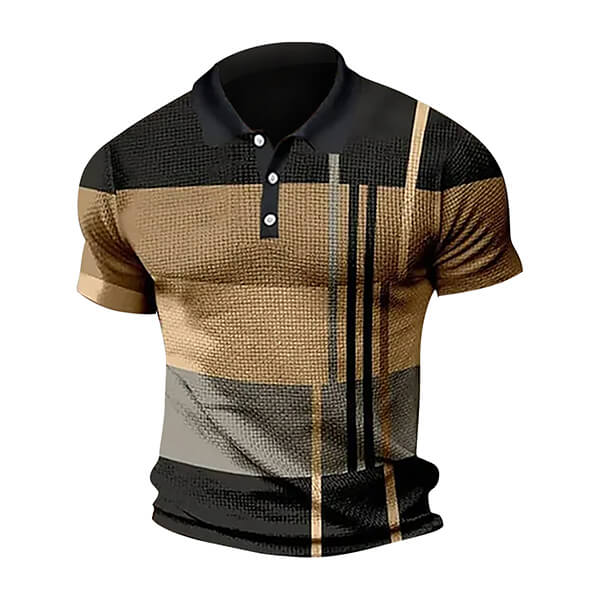 Men's polo shirt short-sleeved color blocking T-shirt