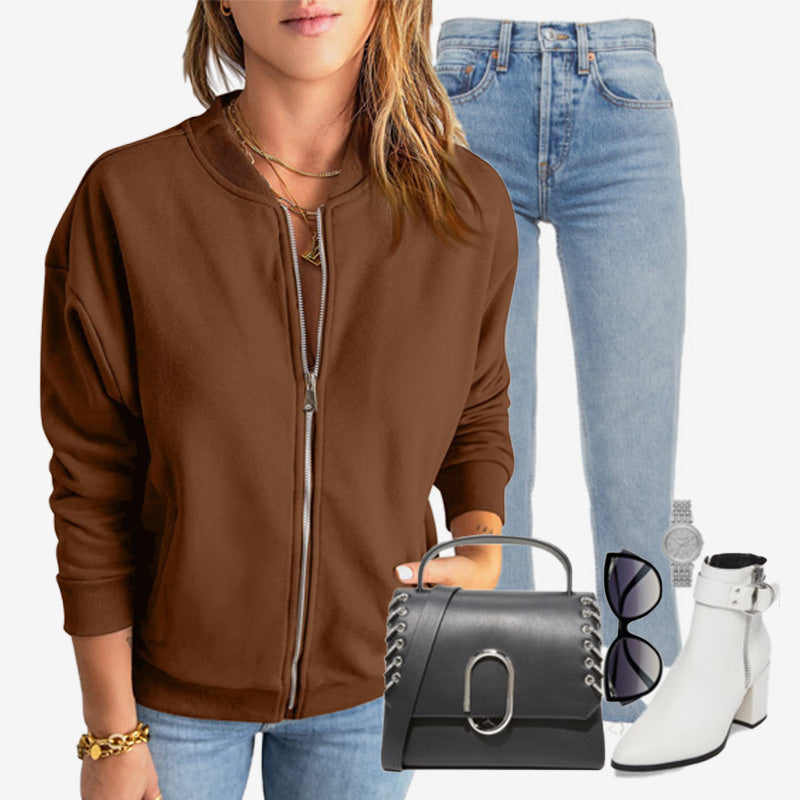 ⏳Women's Casual Zippered Jacket