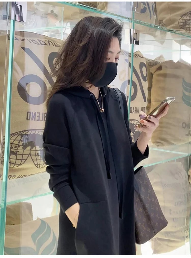 Hoodie loose slimming dress