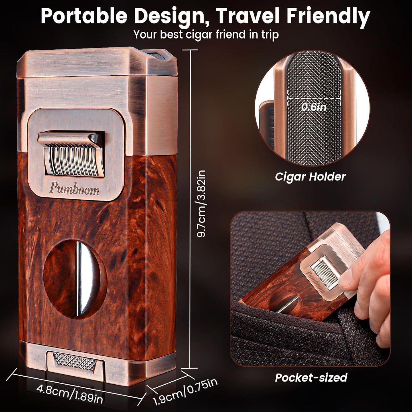 All-in-One Torch Lighter with Built-in Cutter V Cut