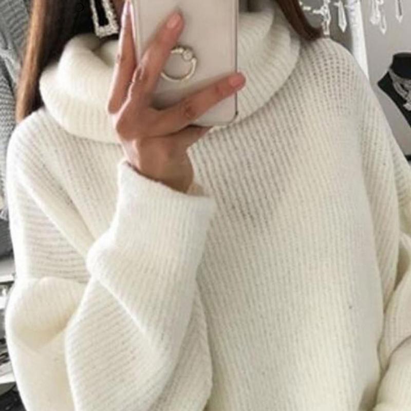 🔥Women’s Oversized Turtleneck Solid Color Knit Sweater