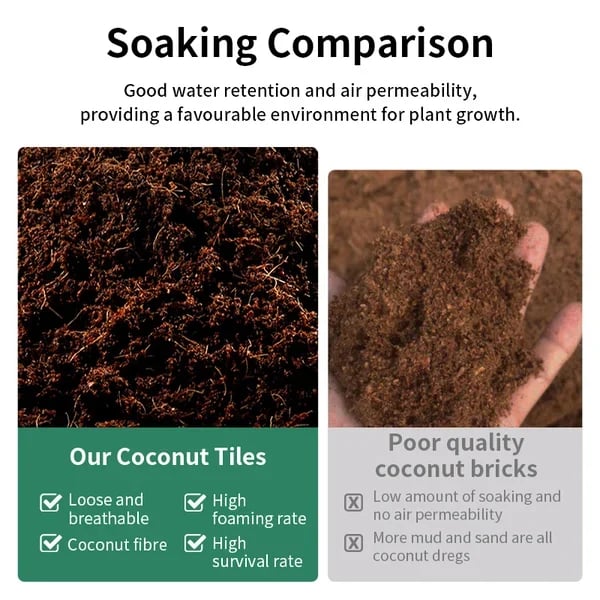 ⏰ - Premium Organic Coconut Coir Bricks For Plants