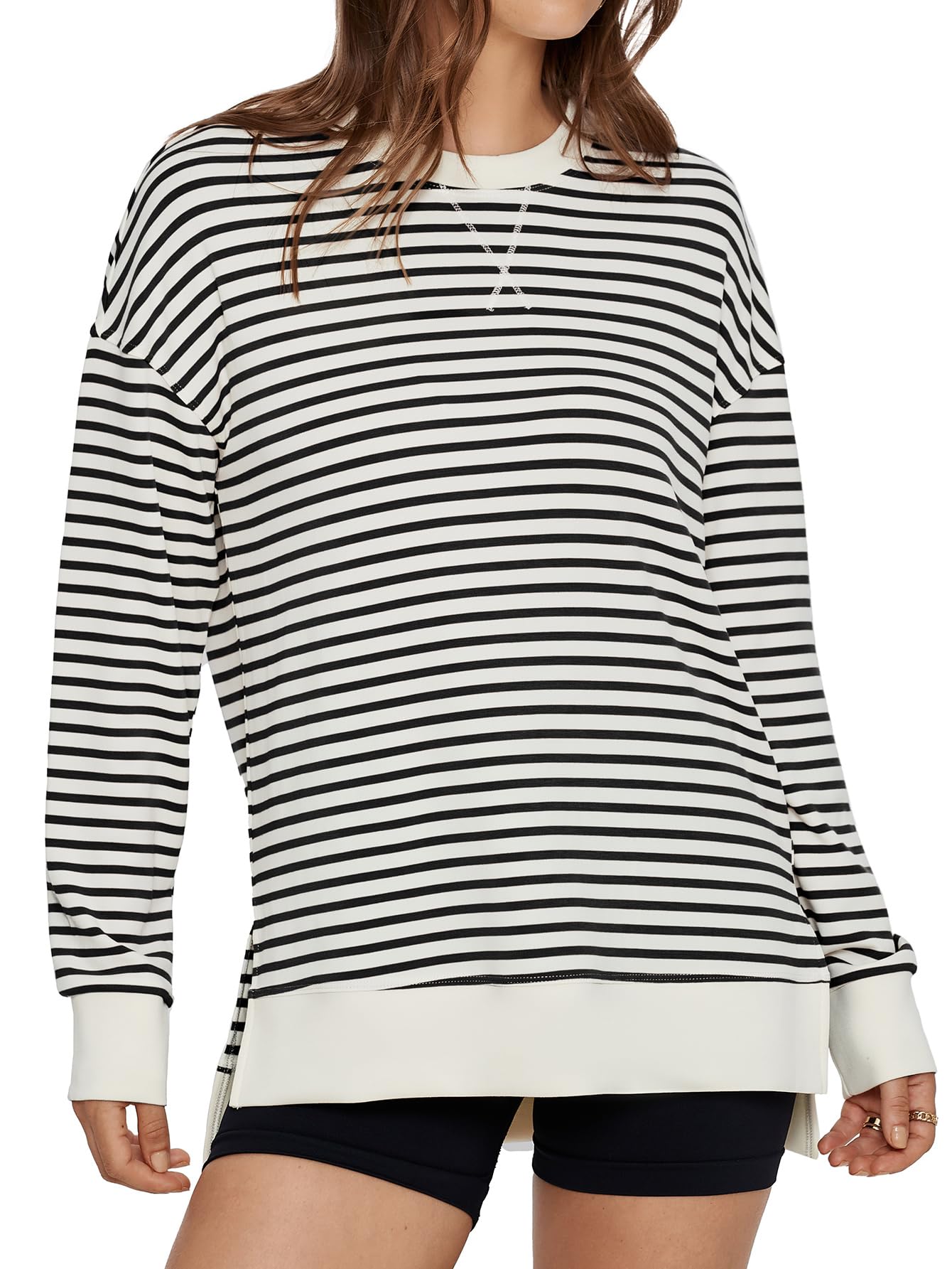 Women Long Sleeve Crew Neck Sweatshirt Casual Loose Shirt Top