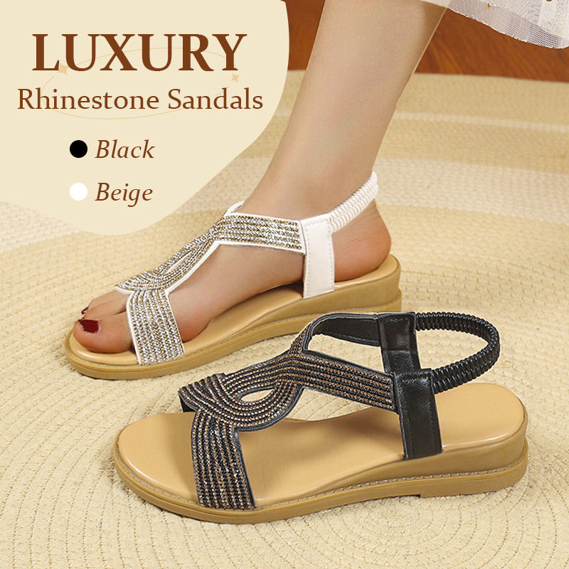 ⏳Luxury Rhinestone Sandals with Anti-skid Soft Sole