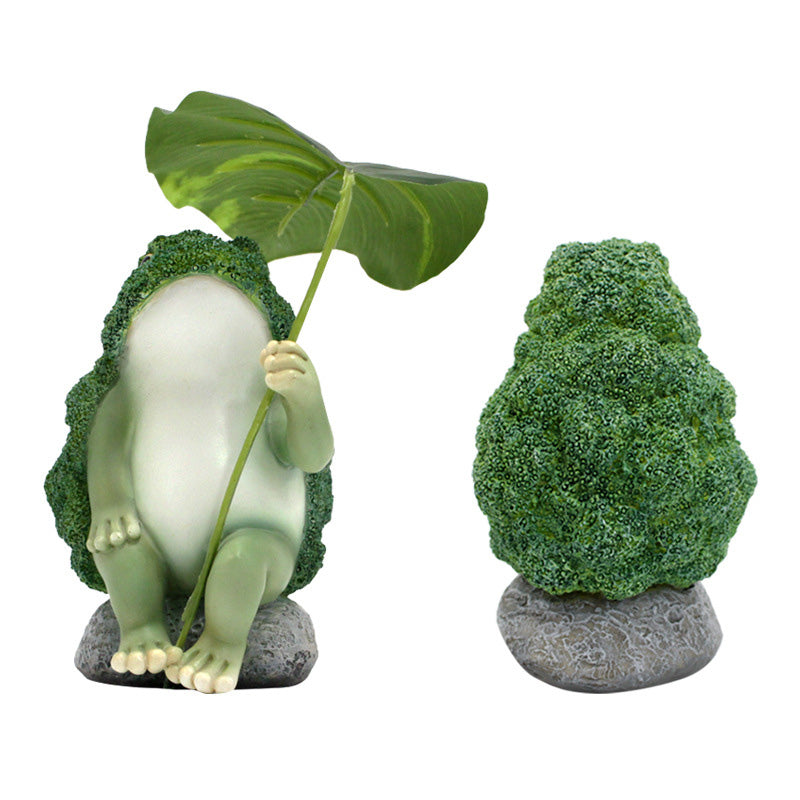 Simulated Broccoli Frog Ornament