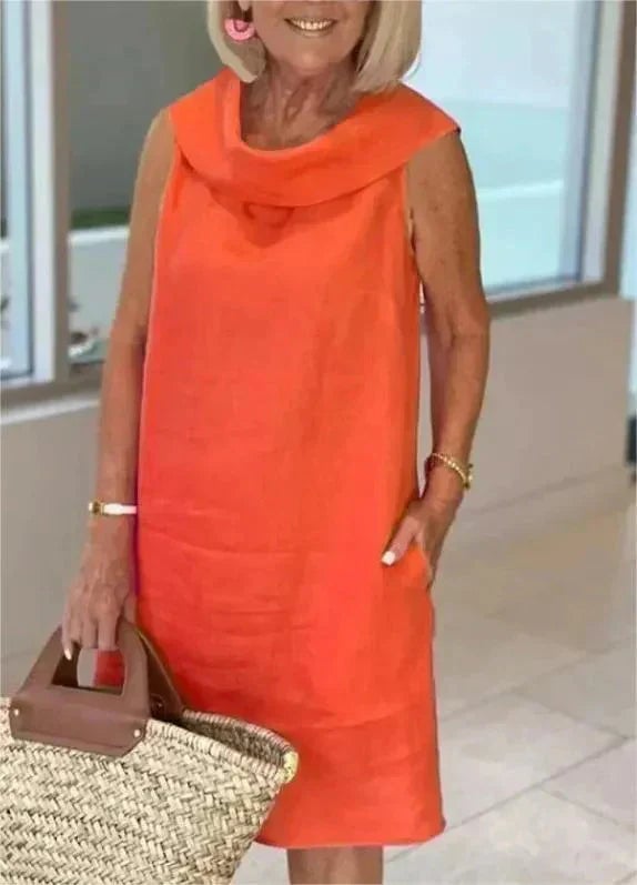 🌟🌟Natural Dutch style: cotton and linen plain sweater dress - simple and comfortable to wear, fresh and elegant!