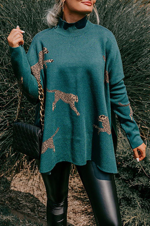 ⏳Casual Retro Tiger and Leopard Print Long-sleeved Top