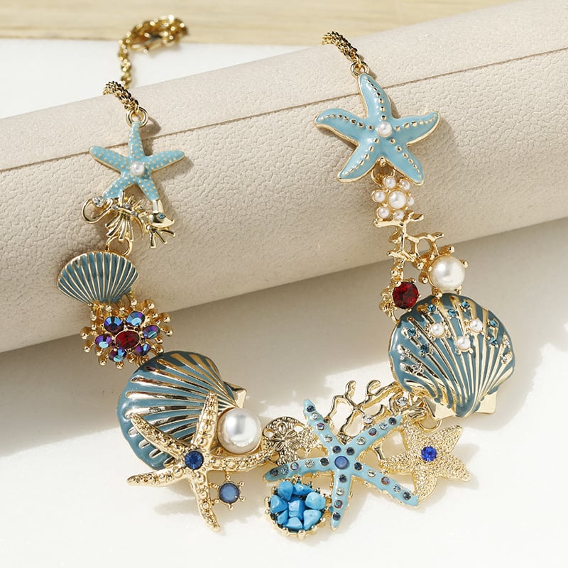 Shell Starfish Pearl Necklace