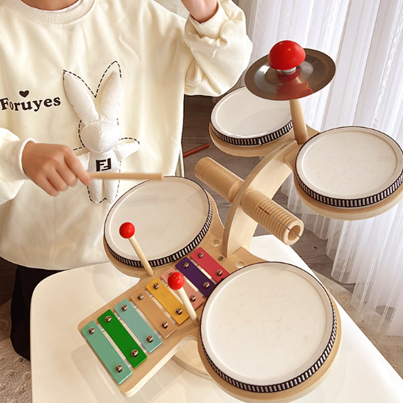 Wooden Multi-function Drum Set
