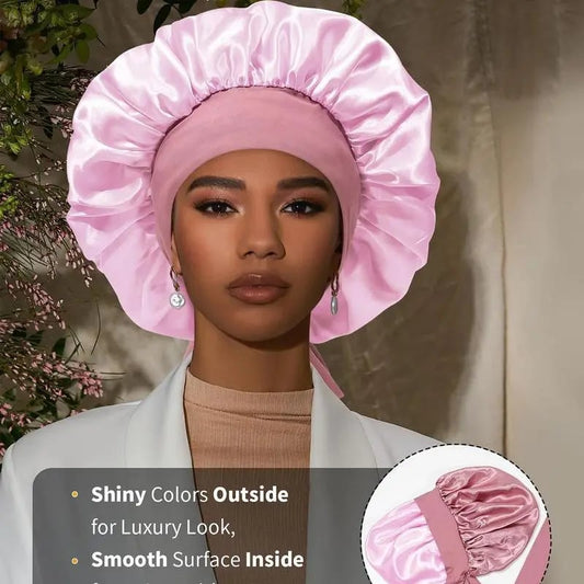 Layered Satin Night Caps Hair Care Bonnet