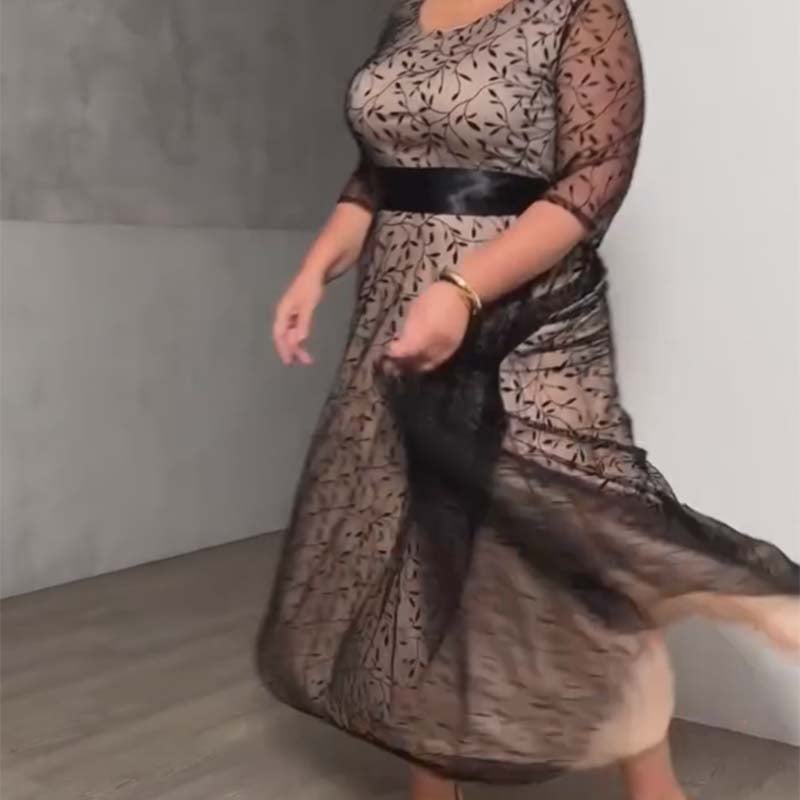 👗Plus Size Women Double Layer Elegant Dress💖