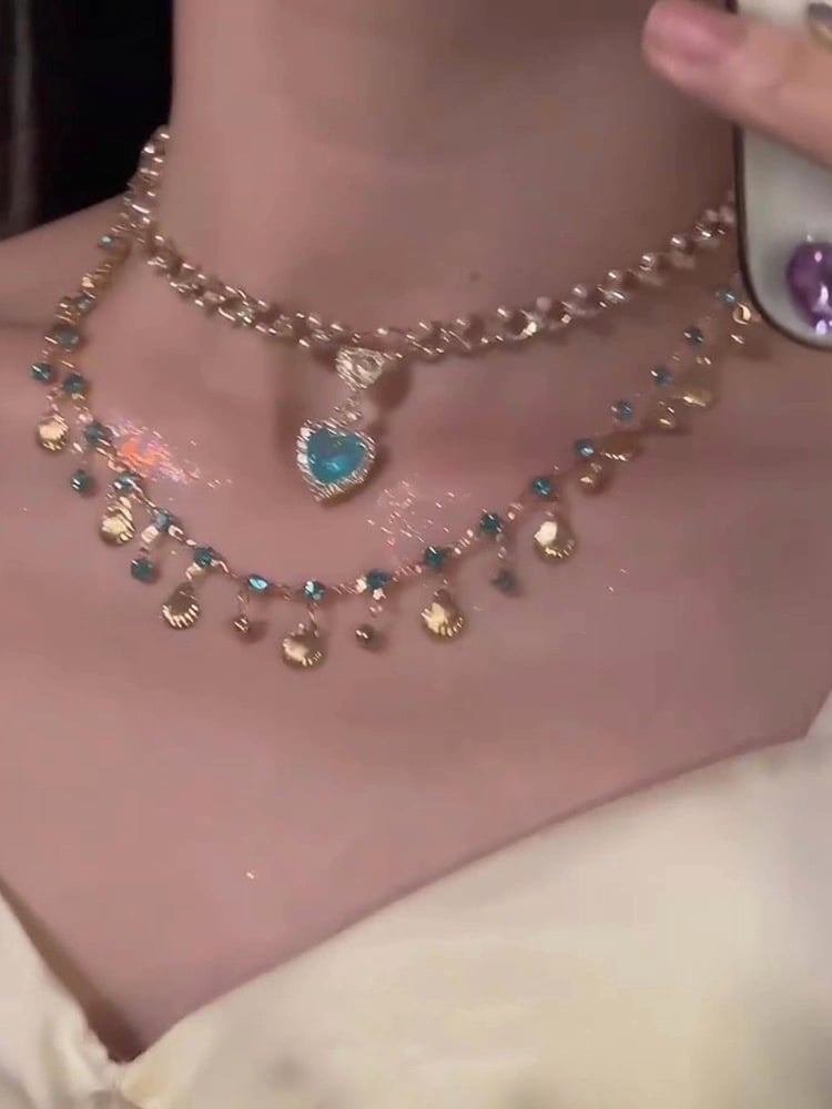 Aquamarine Tassel Necklace