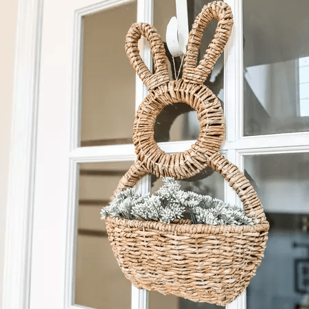 🌺 - Bunny Basket Hanging Wall Pocket Spring Decor🐰