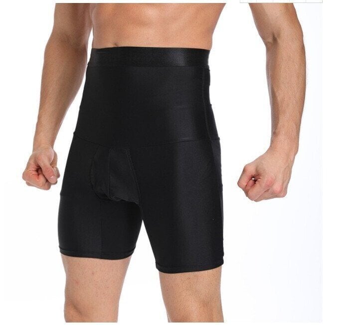 Men's Silicone Non-Slip High Waist Shapewear Boxer Briefs