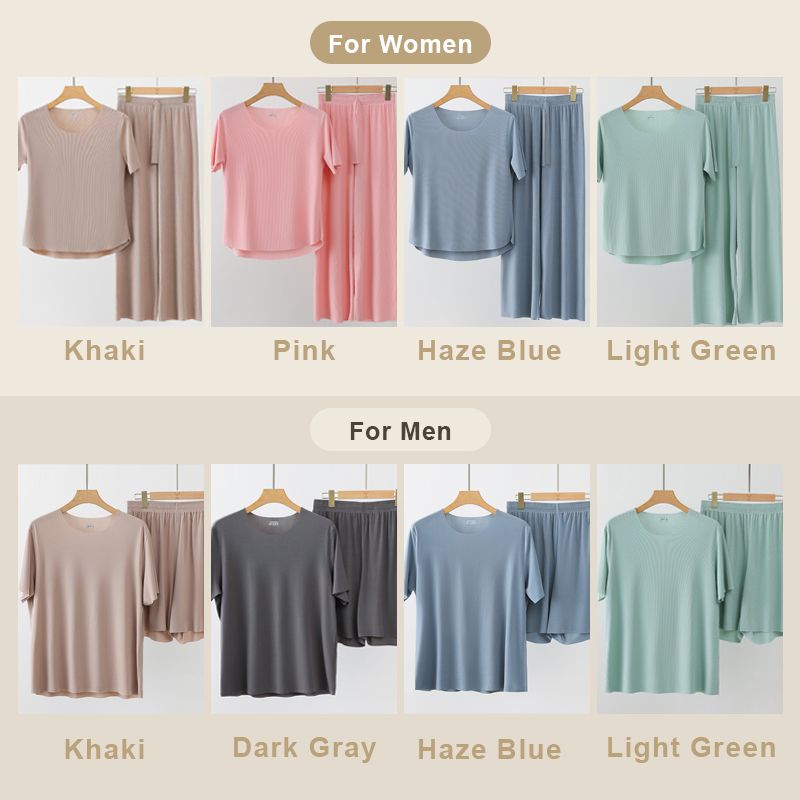 🔥Soft Comfortable Ice Silk Short Sleeve 2-Piece Set