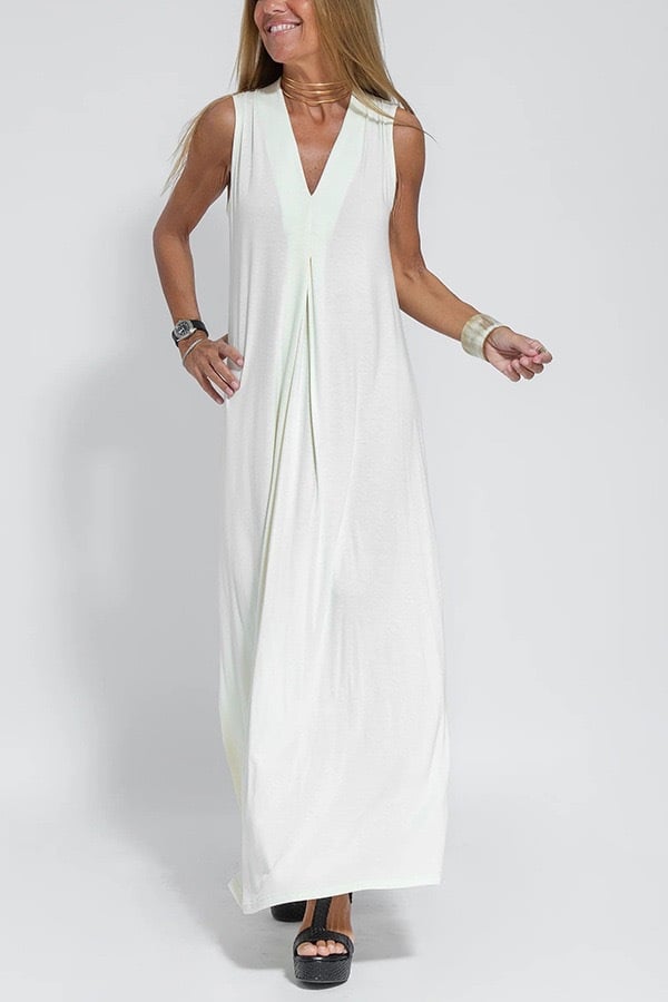 Elegant Is Eternal Knit Solid Color Sleeveless Slit Maxi Dress & Slit Drape Cardigan