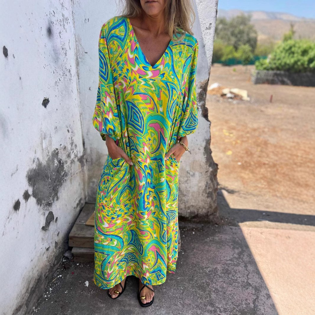 🌸[S-3XL]Spring/Summer V-Print Dress