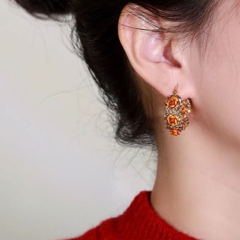 ✨ New Vintage Rose Earrings