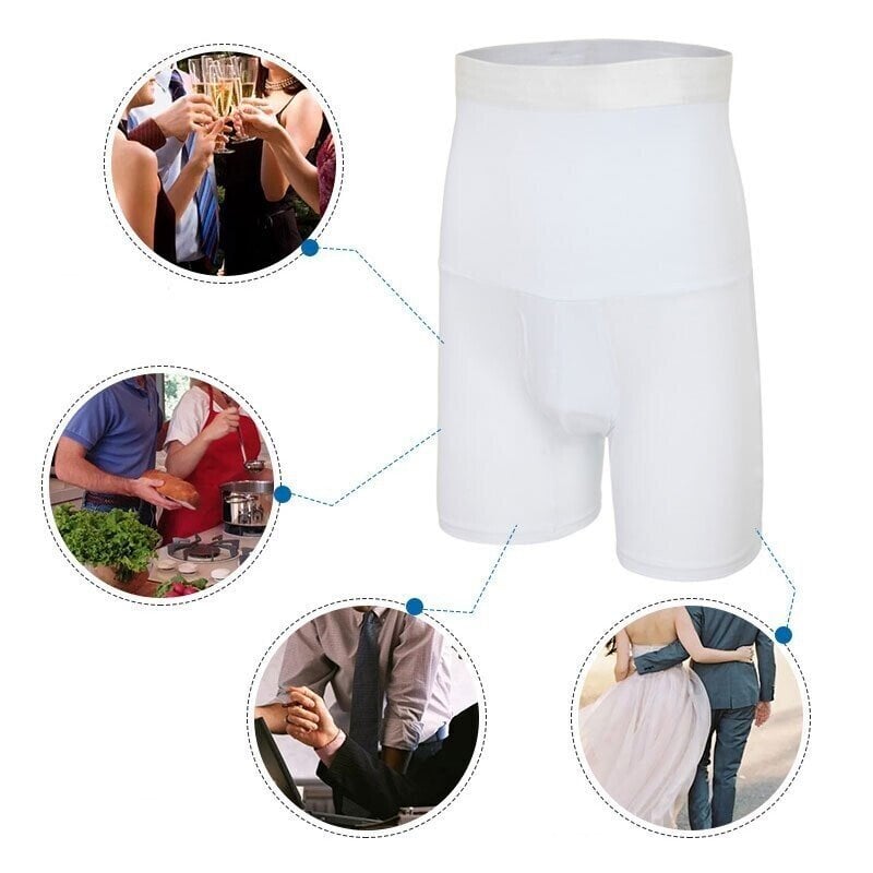 Men's Silicone Non-Slip High Waist Shapewear Boxer Briefs