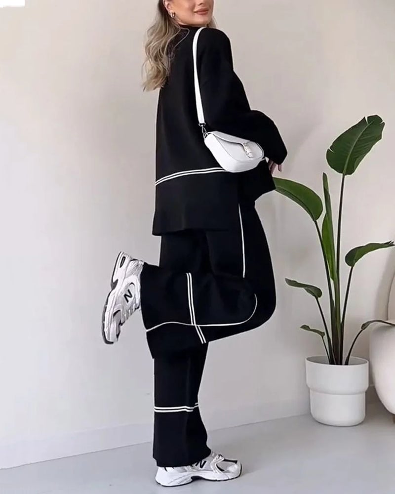 Two-pieces Casual Top Loose Trousers Pants Sets