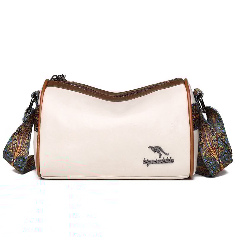 Versatile shoulder bag with wide shoulder strap for women