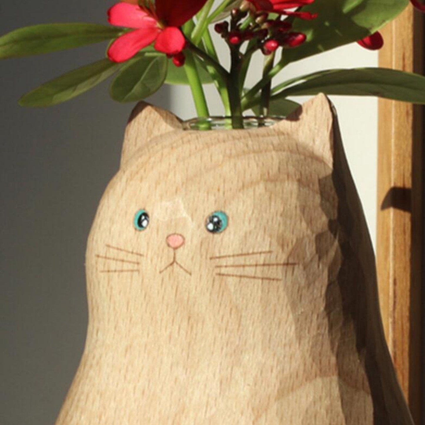 🔥Handmade Wooden Cat Vase