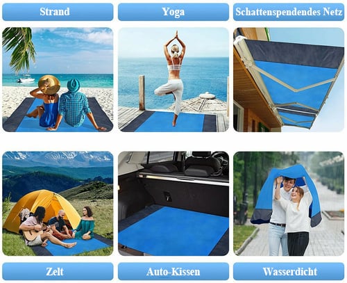 Sand-fastened beach blanket👨‍👩‍👧‍👦