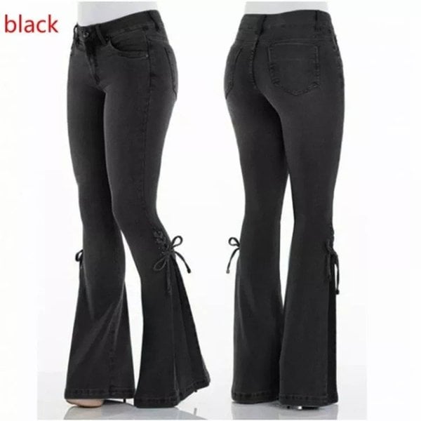 HUGGER BELL BOTTOMS STRETCHY JEANS