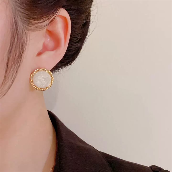 Colorful Textured Circle Earrings