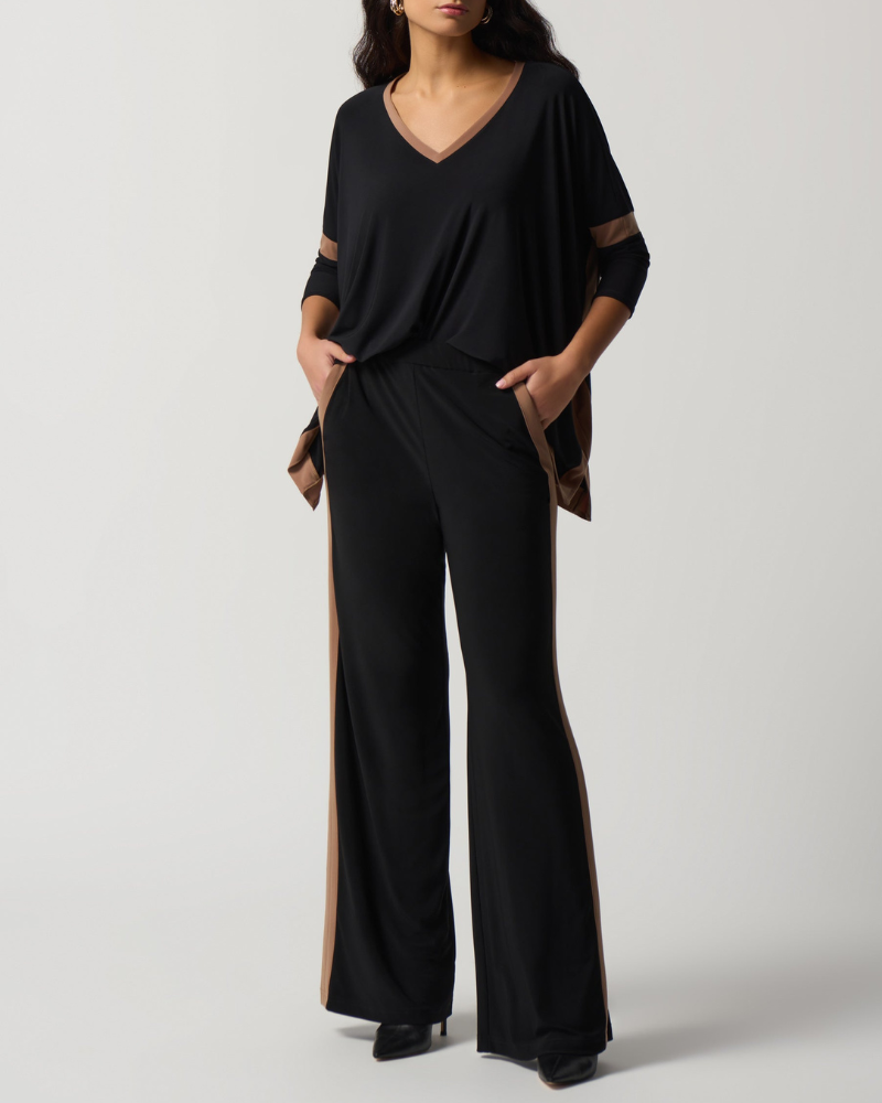 ⏳Summer V-neck patchwork 3/4 sleeve two-piece suit