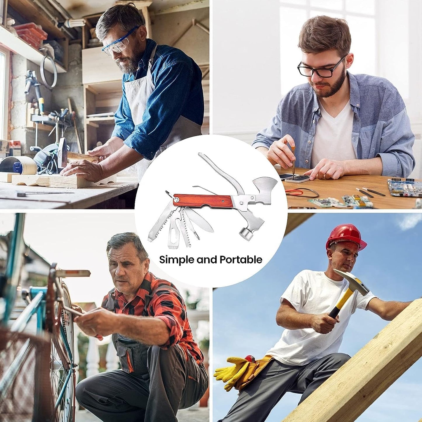 16in-1 Portable Multi-Functional Claw Hammer Tool For Vehicle Household Hiking