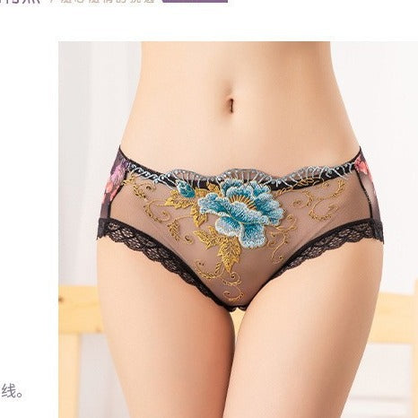 🔥Antibacterial cotton panty with lace embroidery