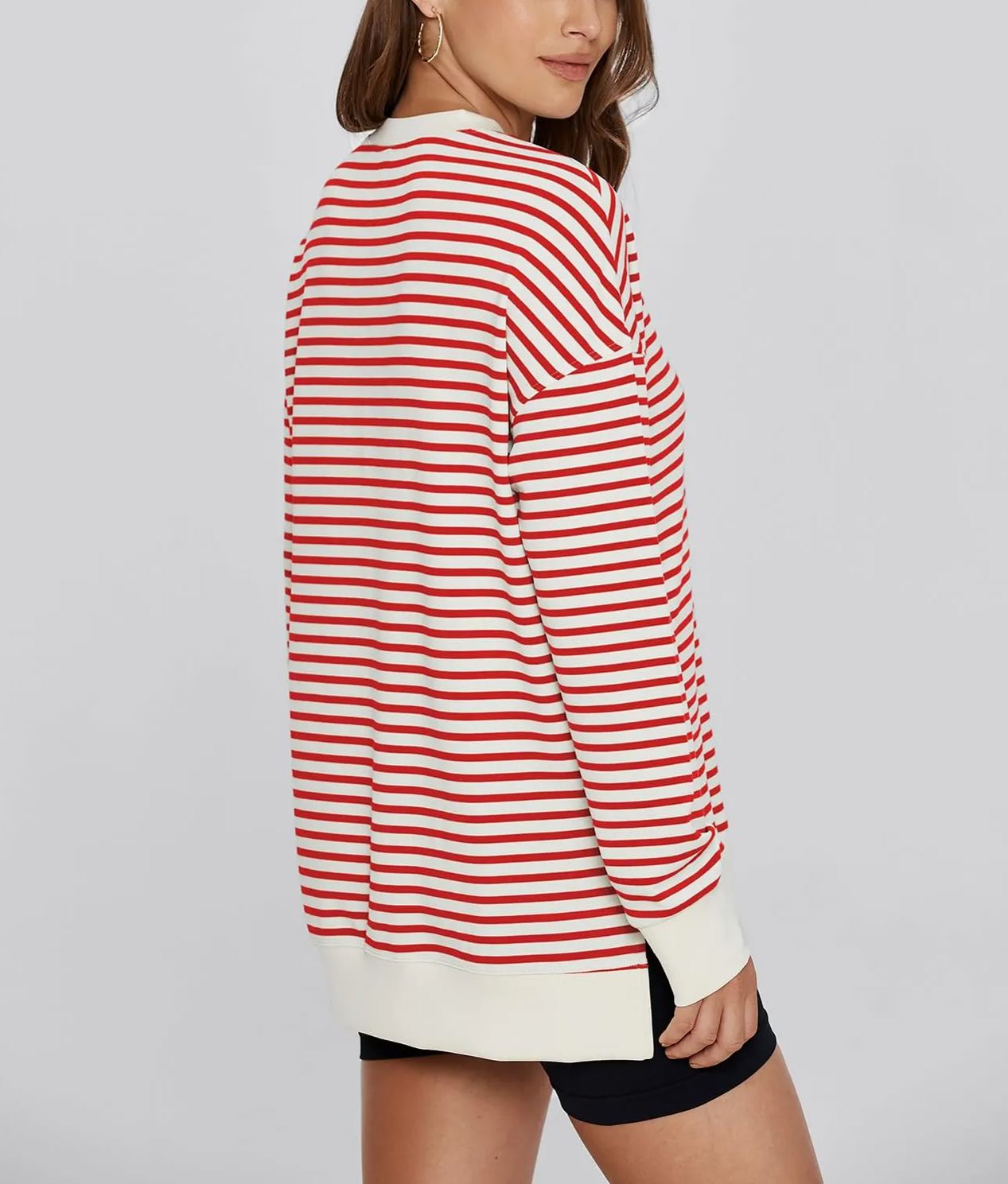 Women Long Sleeve Crew Neck Sweatshirt Casual Loose Shirt Top