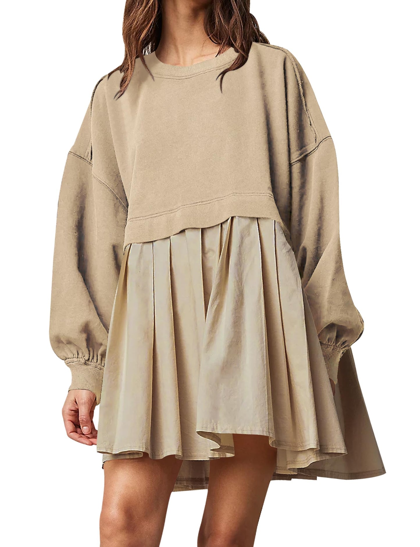 ⏰Womens Oversized Sweatshirt Dress Crewneck Mini Dress