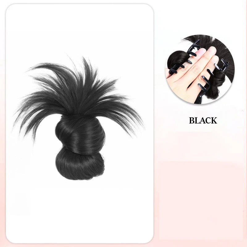 🎉Clip-on Feathered Bun Wig