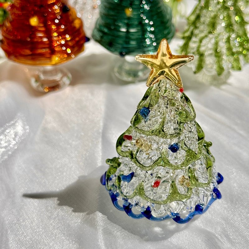 🔥 🎁Handmade Glass Christmas Tree Statue