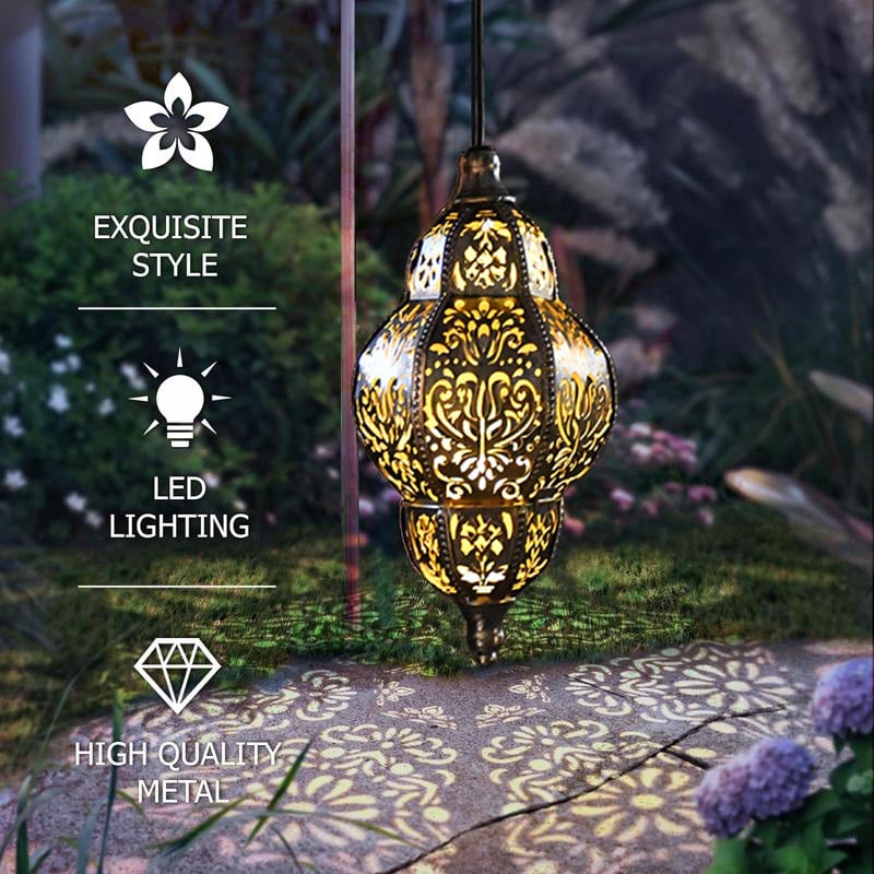 💖🎁Hanging Solar Moroccan Lantern Outdoor Decoration