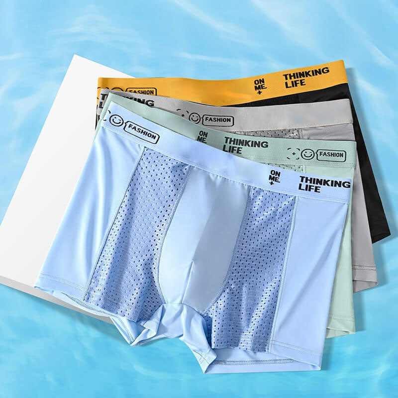 🔥Men's Ice Silk Breathable Mesh Boxer Briefs(4 Piece Set)