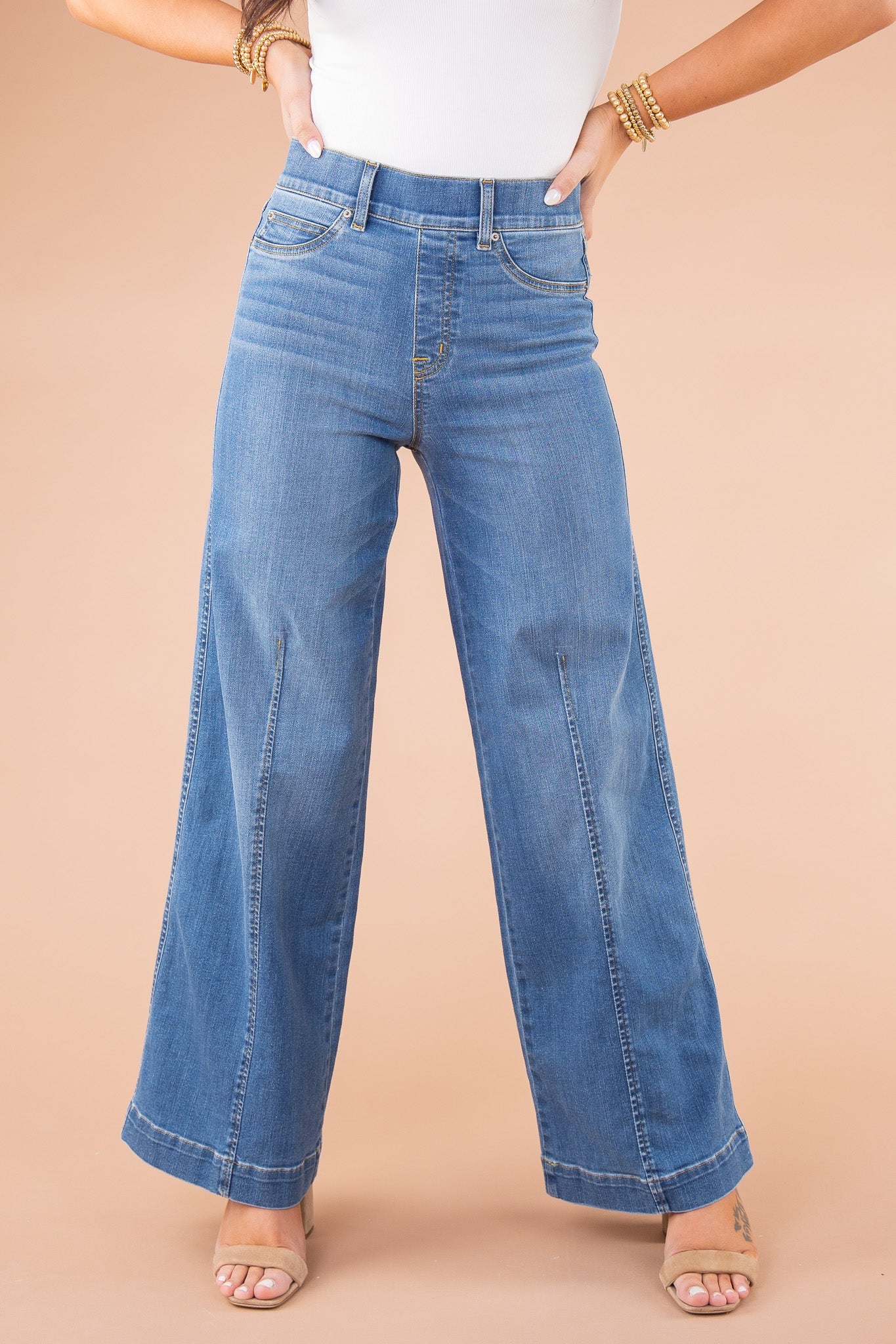 🔥Seamed Front Wide Leg Jeans