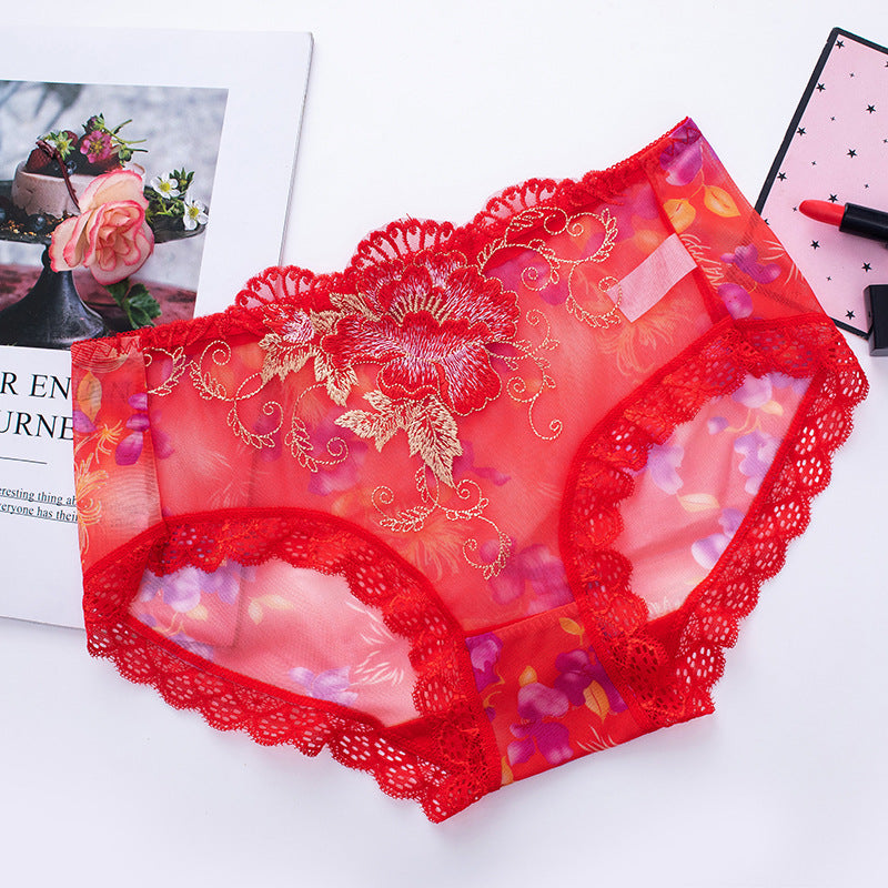 🔥Antibacterial cotton panty with lace embroidery