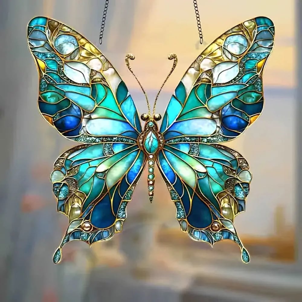 Majestic Butterfly Stained Hanging (8 inches)
