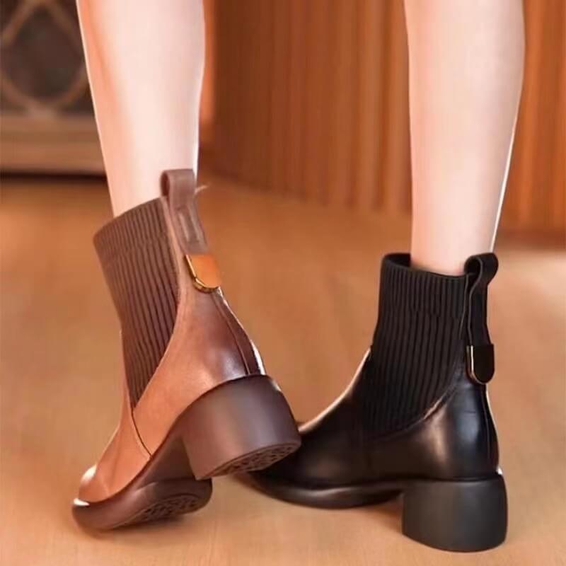 Women’s Fashion Knitted Stretch Cover Martin Boots