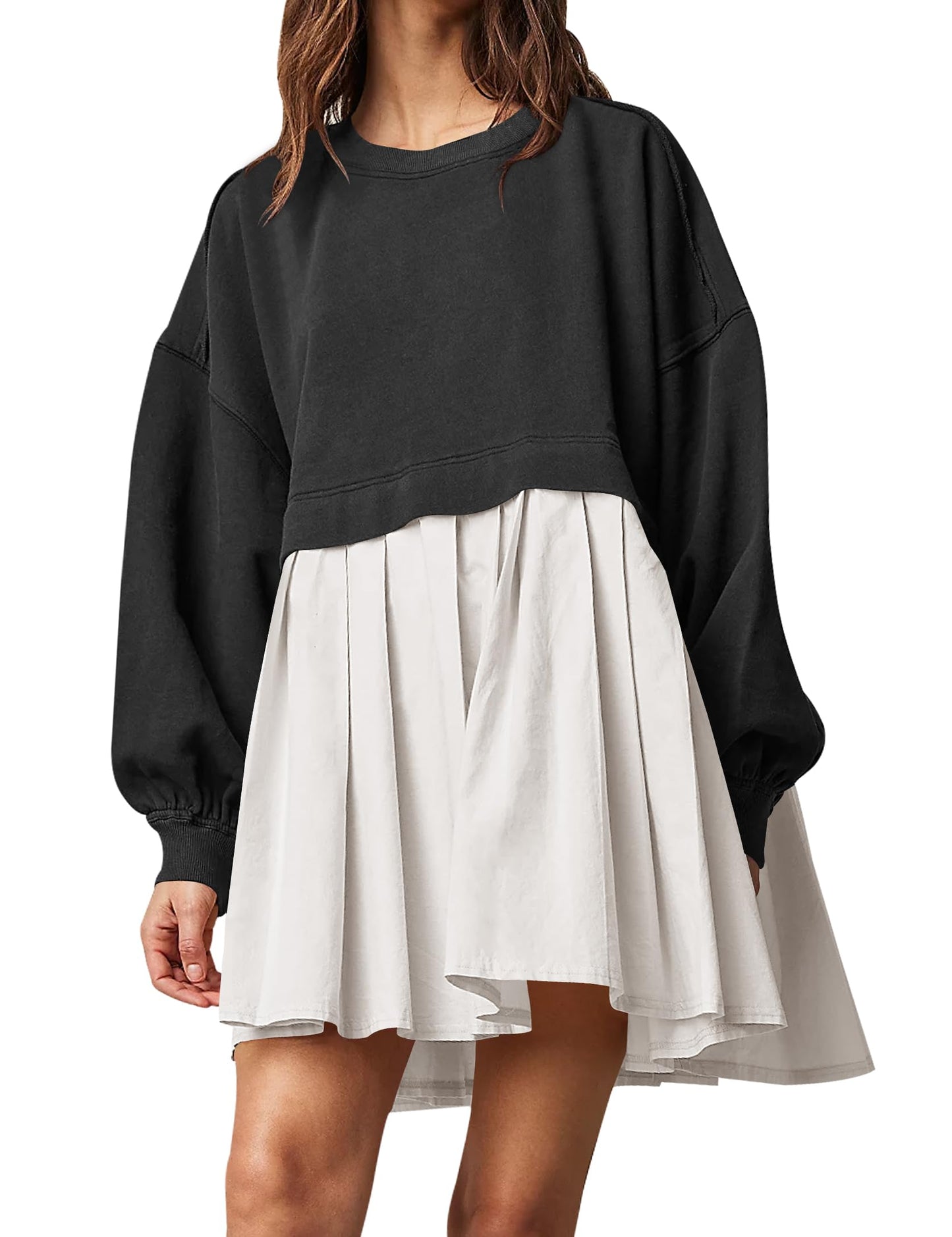 ⏰Womens Oversized Sweatshirt Dress Crewneck Mini Dress