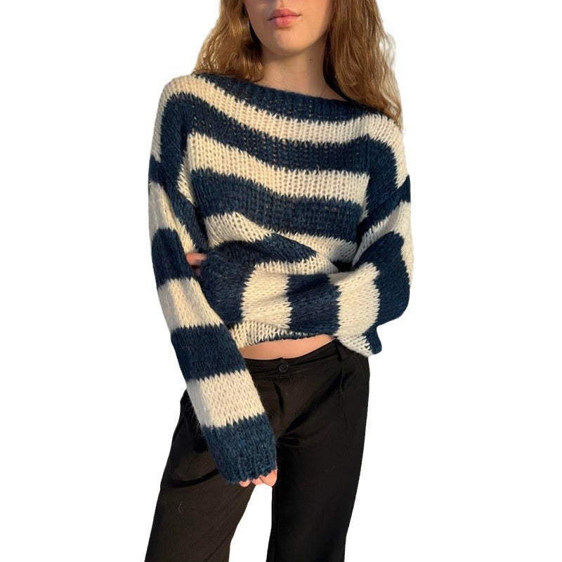 🍂Women's Casual Loose Striped Oversized Sweater