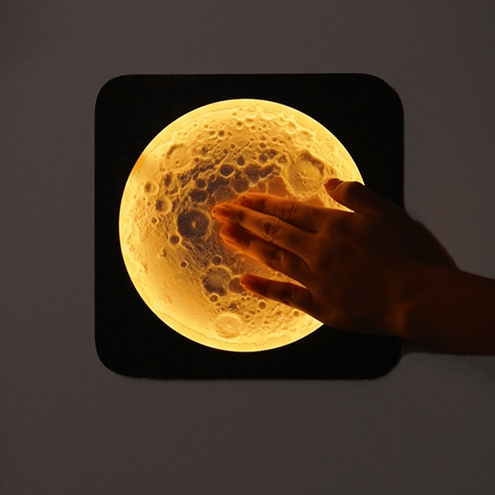 🌕 3D Printed Moon Lamp with Smart Touch and Stepless Dimming Night Light