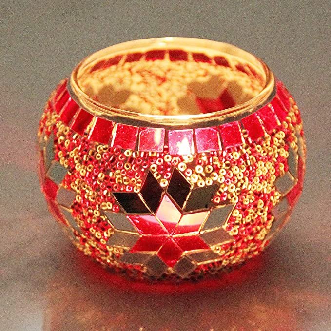 Mosaic Candle Holder Color Table Decor