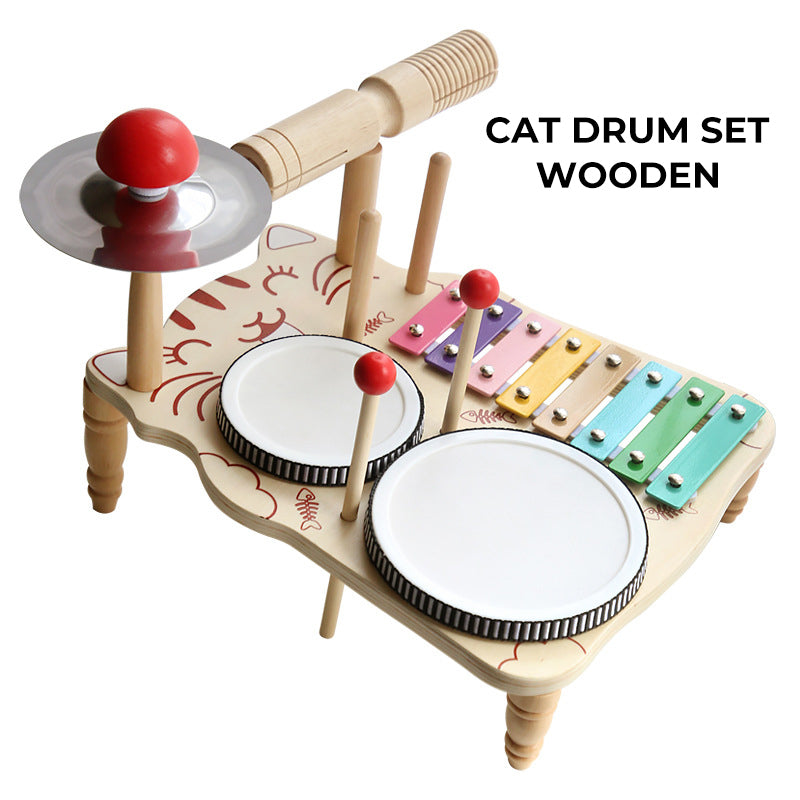 Wooden Multi-function Drum Set