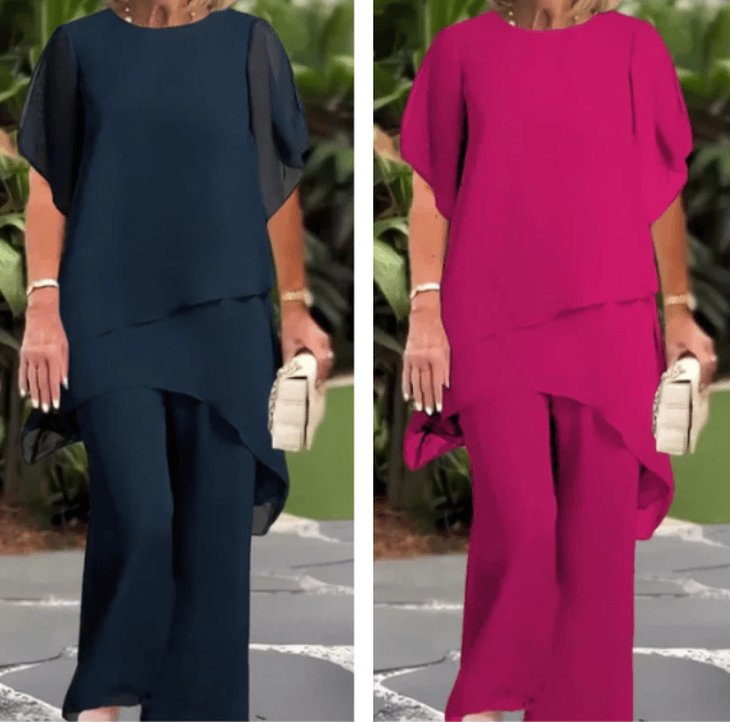 🥰Charming Irregular Top and Wide Leg Pants Set