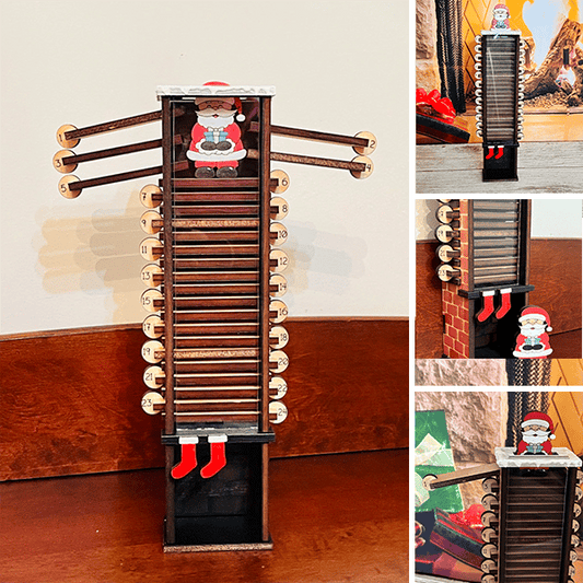 Santa Claus down the chimney countdown advent calendar